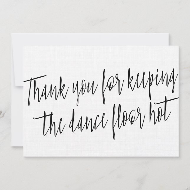 Chic "Thank you" for wedding band, musician or DJ Thank You Card (Front)
