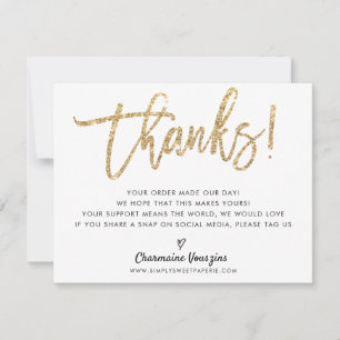CHIC THANK YOU modern calligraphy gold glitter