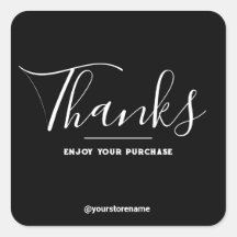 Chic Thanks for Your Purchase Sticker