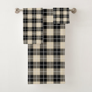 Chic Thompson Camel Tartan Plaid Pattern Bath Towel Set