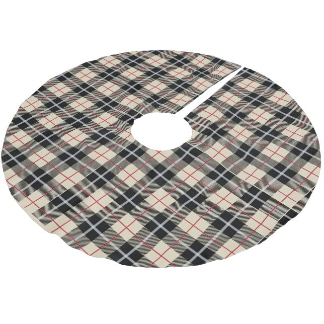 Chic Thompson Camel Tartan Plaid Pattern Brushed Polyester Tree Skirt (Angled)