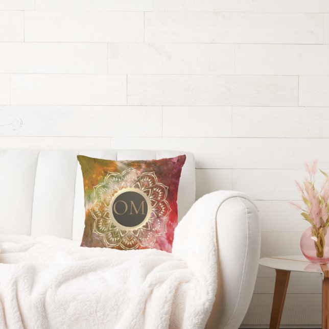 Chic Tie Dye OM Mandala   Cushion (Couch)