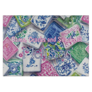 Chic Tiles Bams Cracks Snacks Custom Mahjong Cutting Board
