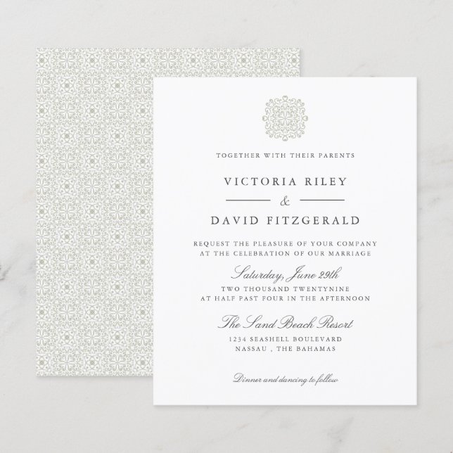 Chic Tiles  elegant timeless budget wedding  (Front/Back)