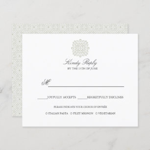 Chic Tiles  elegant WEDDING REPLY menu option