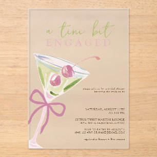 Chic Tini Bit Engaged Martini Bridal Shower Acrylic Invitations