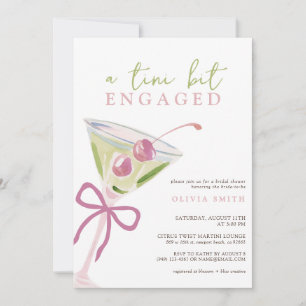 Chic Tini Bit Engaged Martini Bridal Shower Invitation