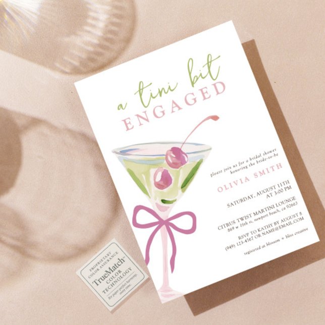 Chic Tini Bit Engaged Martini Bridal Shower Invitation (Creator Uploaded)