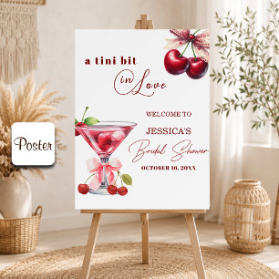 Chic Tini Bit in Love Cherry Martini Bridal Shower Poster