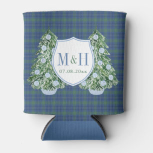 Chic Tipsy And Toasty Flannel Tartan Bridal Shower Can Cooler