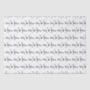 CHIC TISSUE PAPER_"Mr & Mrs" TEXT OVER MONOGRAM Tissue Paper