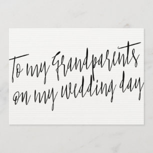 Chic "To my grandparents on my wedding day" Card