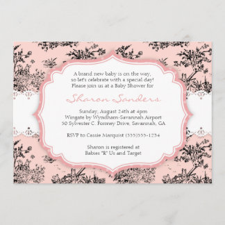 CHIC TOILE Baby Shower Invitation  - Pink