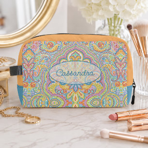 Chic Toiletry Bag With Colourful Paisley Pattern