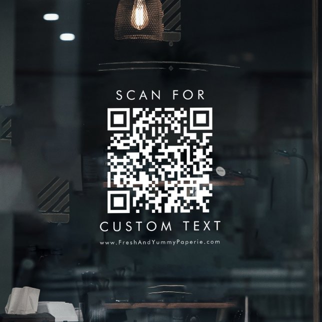 Chic Transparent Business Custom QR Code Window Cling (Creator Uploaded)