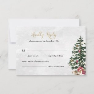  Chic  Tree lights Wedding RSVP Enclosure C Card