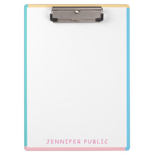 Chic Trend Colours Pink Yellow Blue Green Template Clipboard