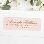 Chic trendy blush pink calligraphy script address<br><div class="desc">Elegant blush pink return address labels with your name in an elegant calligraphy script font and the address below</div>