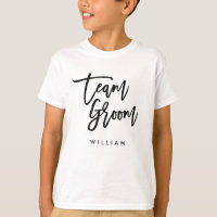 Chic Trendy Brush Black Script Team Groom