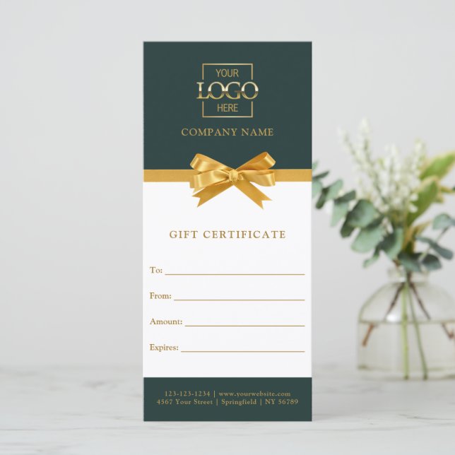 Chic Trendy Business Personalized Gift Certificate (Standing Front)