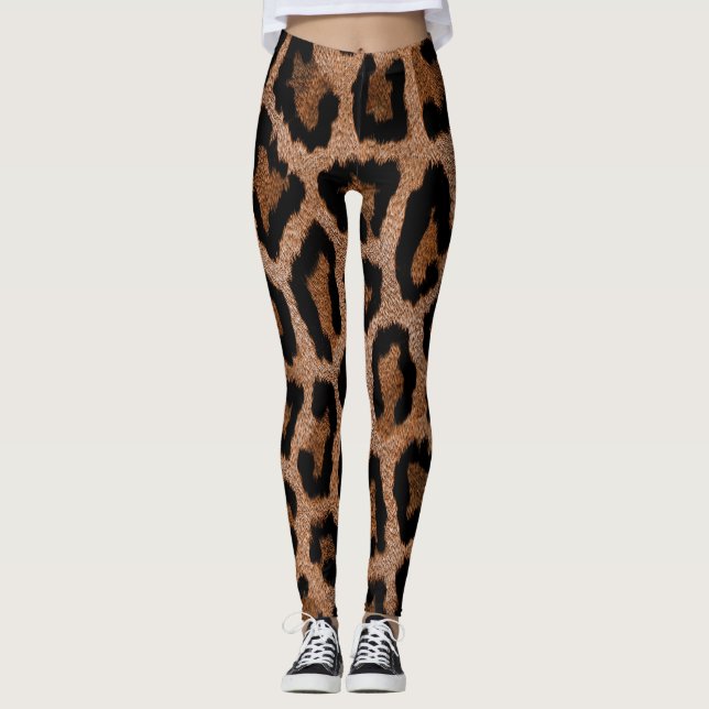 Chic Trendy Leopard Pattern Leggings (Front)