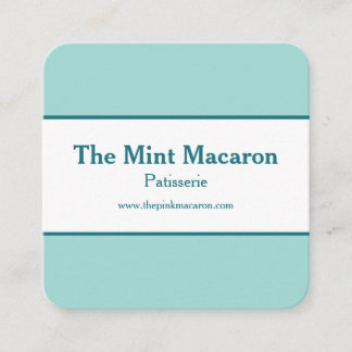 Chic & Trendy Macaron Mint Blue Modern Minimal Square Business Card