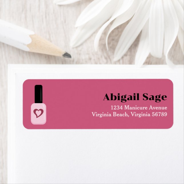 Chic Trendy Modern Pink Nail Polish Address (Insitu)