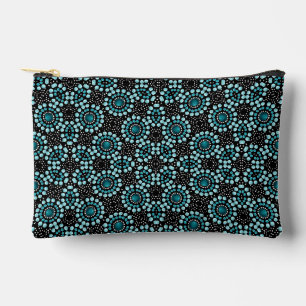Chic Trendy Modern Stylish Girly Teal Dot Art  Accessory Pouch