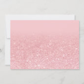 Chic trendy pink glitter ombre photo graduation invitation (Back)