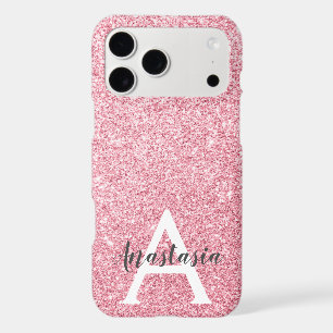 Chic & Trendy Rose Gold Glitter Sparkles Monogram