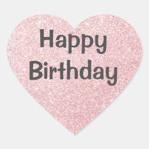 Chic & Trendy Rose Gold Glitter Sparkles Monogram Heart Sticker