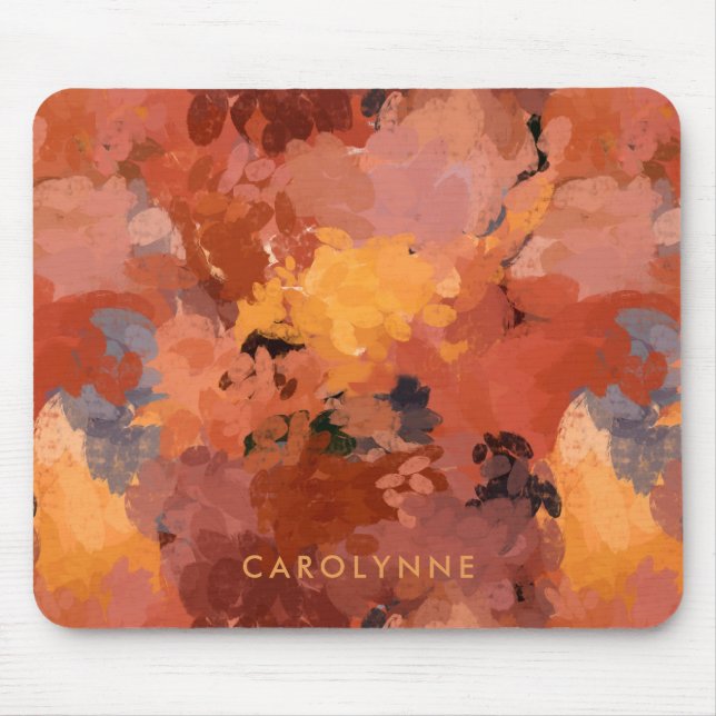 Chic Trendy Terracotta Rust Orange Brown Mouse Mat (Front)