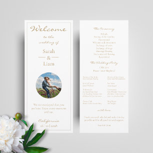 Chic & Trendy   White and Golden Wedding Program  Programme