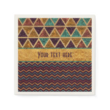 Chic Triangles Chevrons Fake Glitter Gold Foil