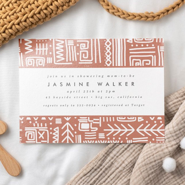 Chic Tribal Print African Pattern Baby Shower Invitation (Creator Uploaded)
