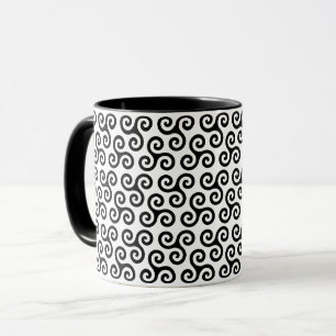Chic Triple Spiral Celtic triskele Symbol Pattern Mug