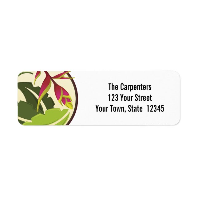 Chic Tropical Flower Floral Labels (Front)