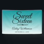 Chic Tropical Green Ombre Sweet 16 16th Birthday Banner<br><div class="desc">A chic tropical green ombre design Sweet 16 birthday party banner. The bright green fades onto a white background. The text "Sweet Sixteen" in black is set in modern script. Elegant 16th birthday party banner for a glamourous Sweet Sixteen, perfect for her, the fashionista who loves modern pattern, luxury and...</div>