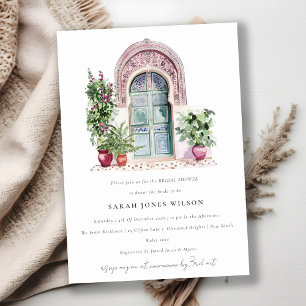 Chic Tropical Moroccan Doorway Bridal Shower Invitation