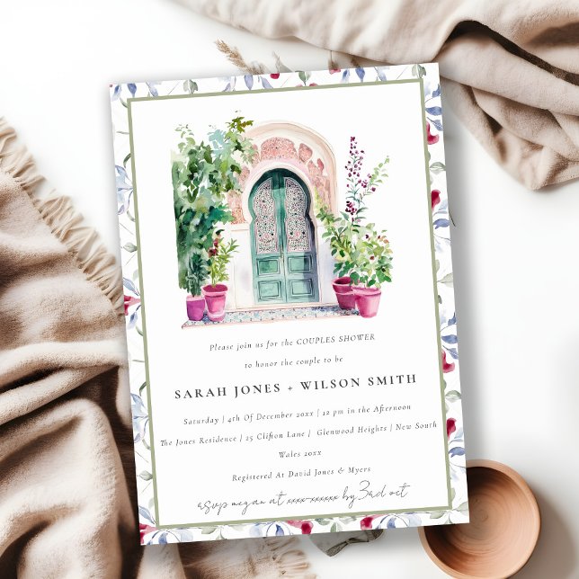 Chic Tropical Moroccan Doorway Couples Shower Invitation (Creator Uploaded)