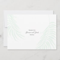 Chic Tropical Palm Tree Leaves Thank You Note Card