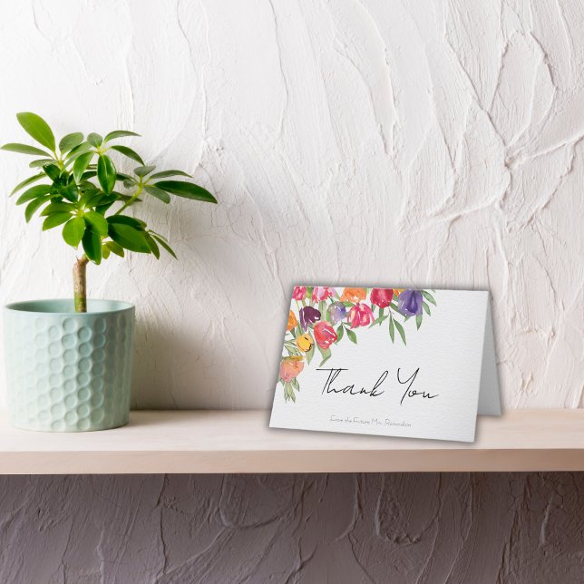 Chic Tulips and Greenery Bridal Shower Thank You (Creator Uploaded)