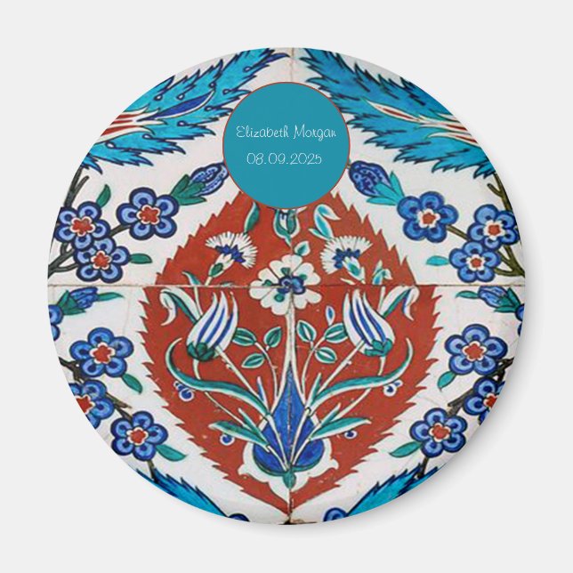 Chic Turkish Ceramic Floral Magnet (Front)