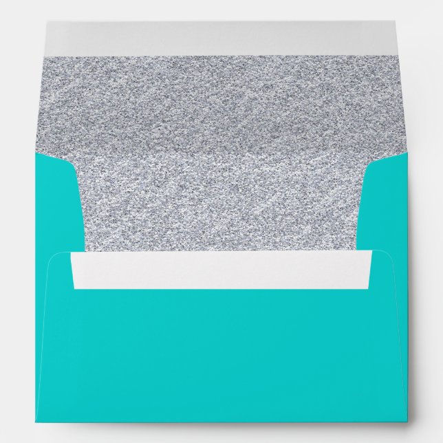 Chic Turquoise and Silver Custom Envelope (Back (Bottom))