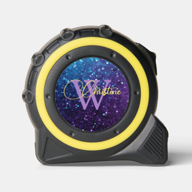 Chic Turquoise Blue Purple Gradient Glitter 1 (Front)