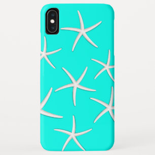 Chic Turquoise Blue Starfishes iPhone XS Max Case