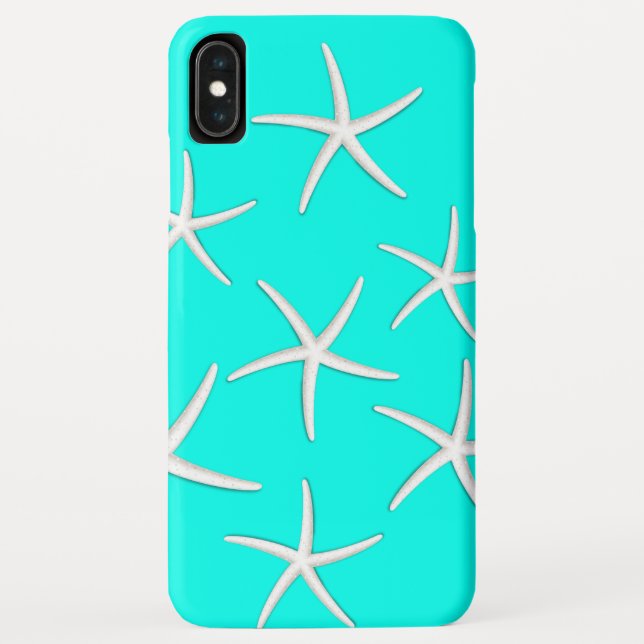 Chic Turquoise Blue Starfishes Case-Mate iPhone Case (Back)