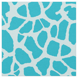 Chic Turquoise Giraffe Print Girly Animal Pattern Fabric