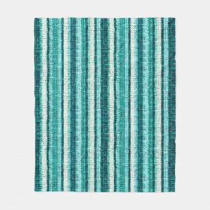 Chic turquoise striped fleece blanket
