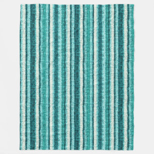 Chic turquoise striped  fleece blanket